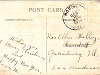 1916 12 16A Ellen Kelly Christmas Card - Front