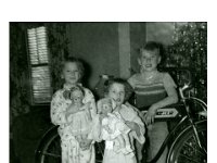 1955121004a Bonnie-Becky-Bill McLaughlin - Xmas - Moline IL