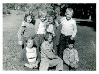 1959049501 Bonnie 9th Birthday  L-R Gail L- Bonnie McL-Janet M- Tommy C-Becky Mcl-Debbie H- Linda Bergerdahl