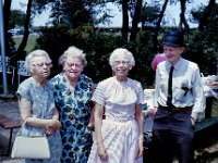 1967 08 002 Lyda-Adelaide-Emma-Harry - Lake Storey : Jamieson Family Picnic : John Bailey,Marilyn Ade,Lyda Peterson,Emma Peterson